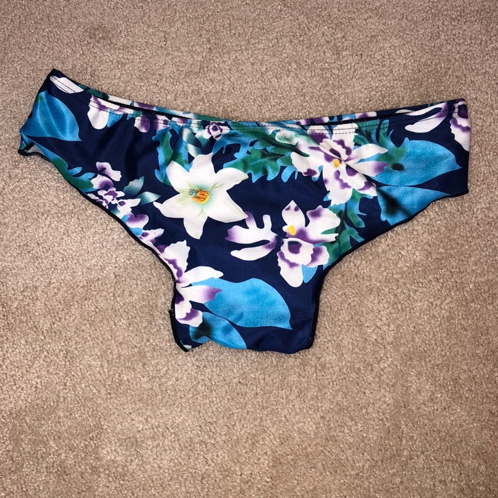 Purple floral bikini bottoms
